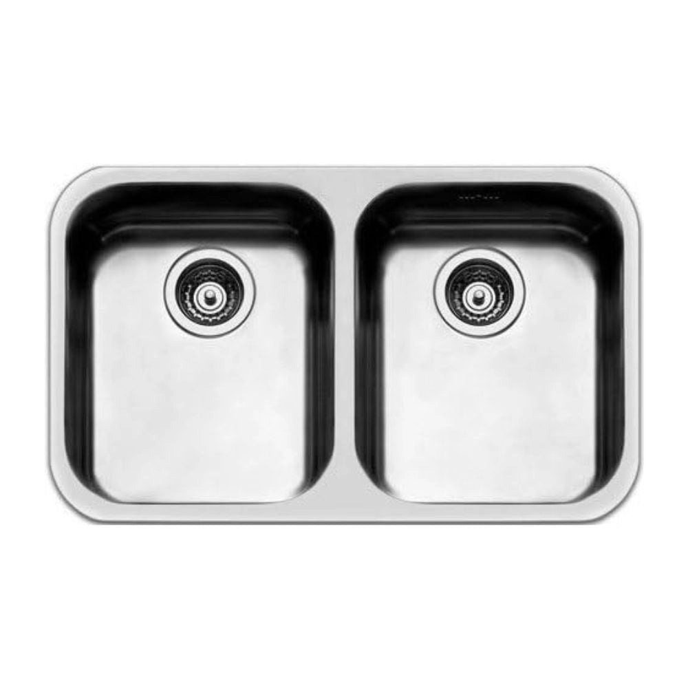 Lavello sottotop 2 vasche 76x45 Smeg UM3434 inox
