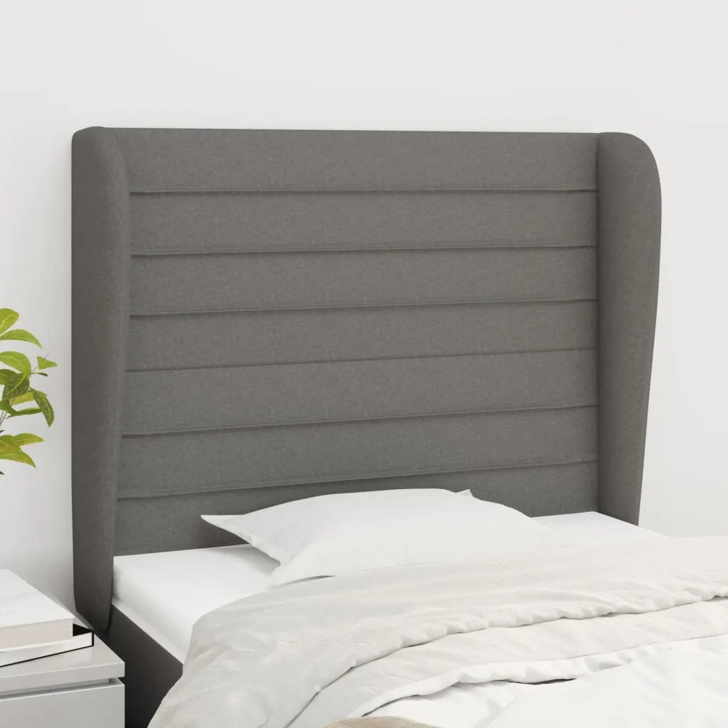 Testiera ad Orecchio Grigio Scuro 93x23x118/128 cm in Tessuto 3118079