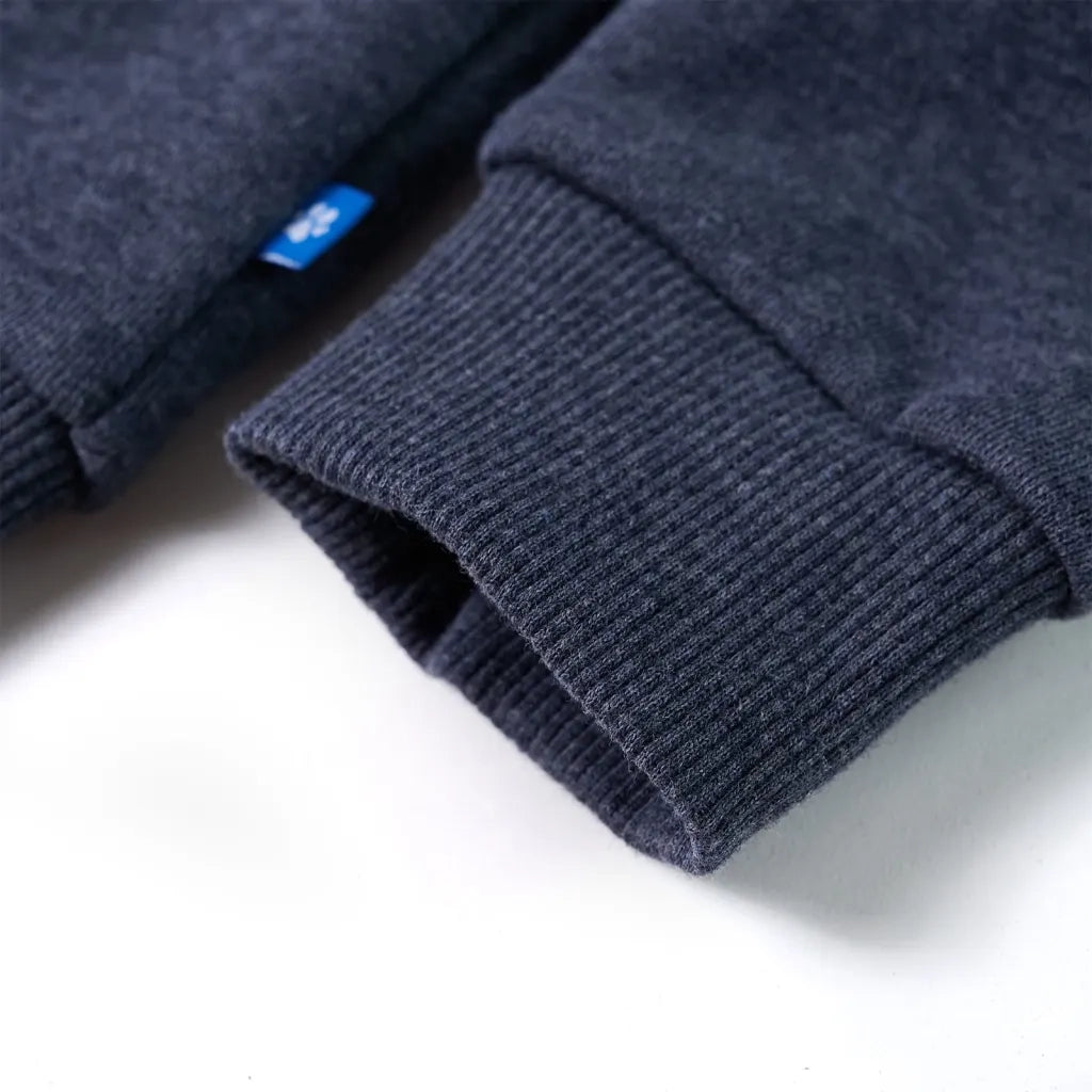 Felpa con Cappuccio e Cerniera per Bambini Blu Scuro Mélange 92 12949