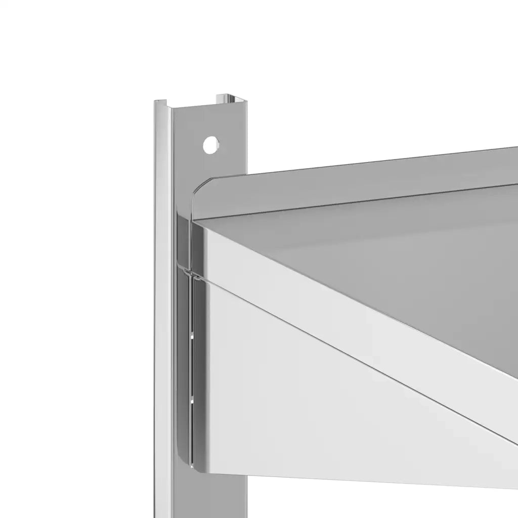 Mensola Muro | Mensola a parete 2 Ripiani 50x30x48 cm Argento Acciaio Inossidabile