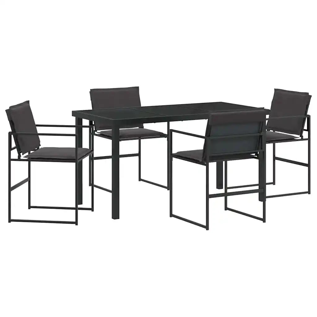 Set da Pranzo per Giardino 5 pcs Nero