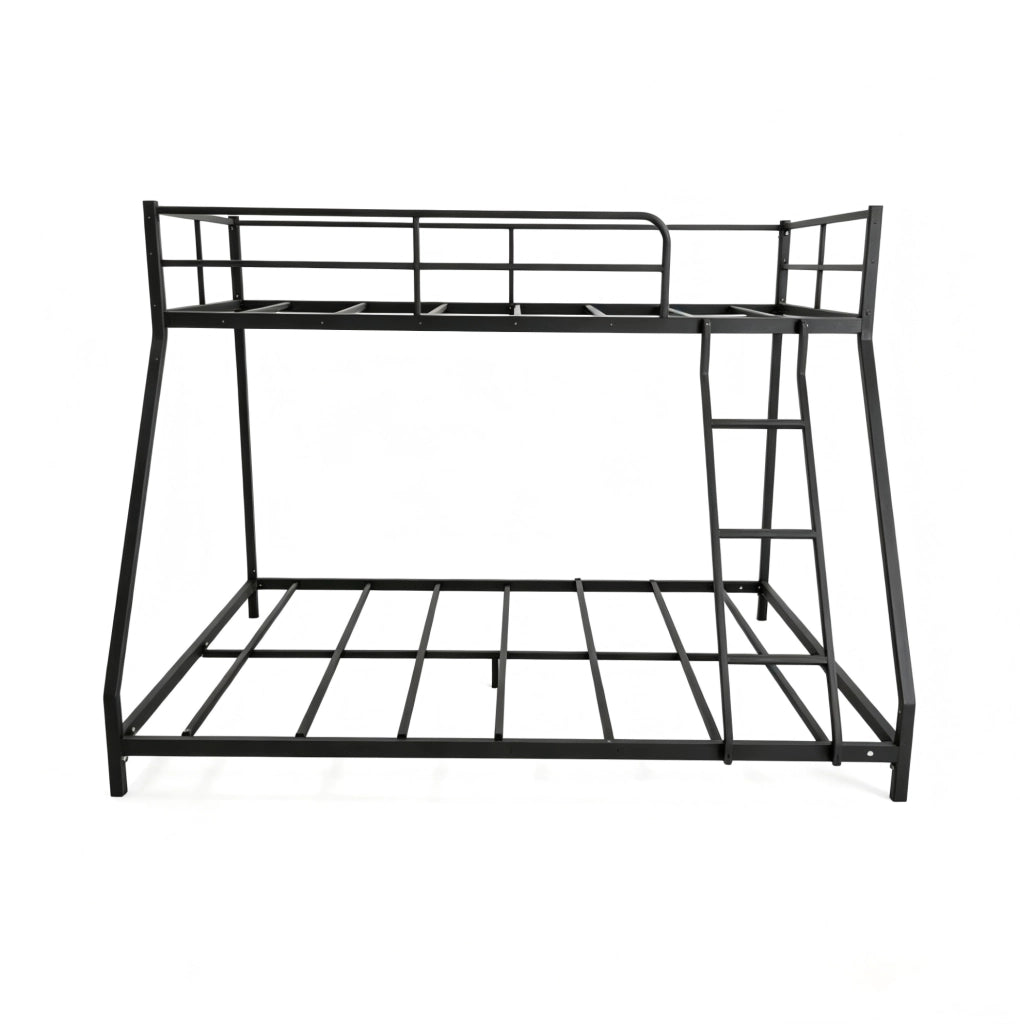 Letto a castello in metallo nero per materassi 80x190 e 130x190 cm