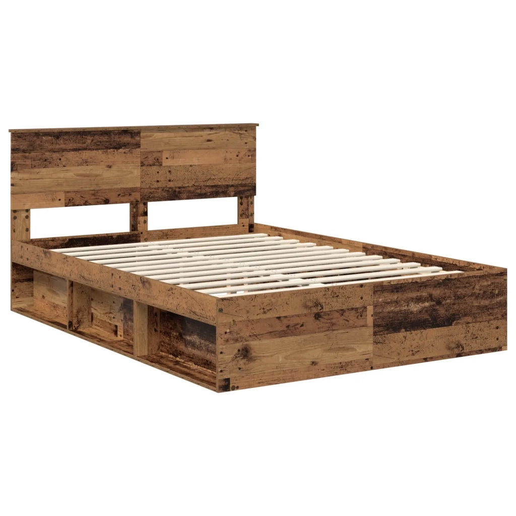 Struttura del letto con testiera Legno vecchio 140 x 190 cm