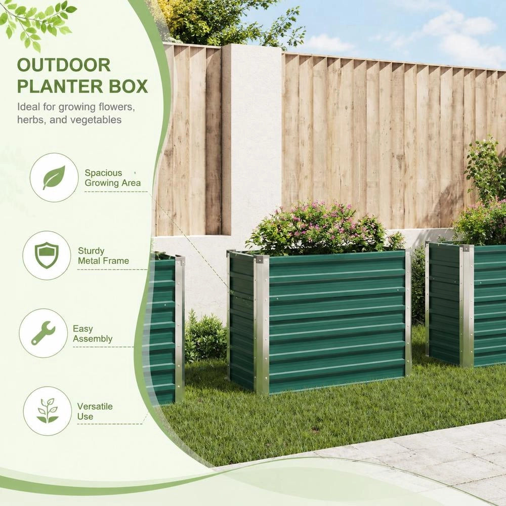 Garden Raised Bed Galvanized Steel 100x40x77 Cm Green