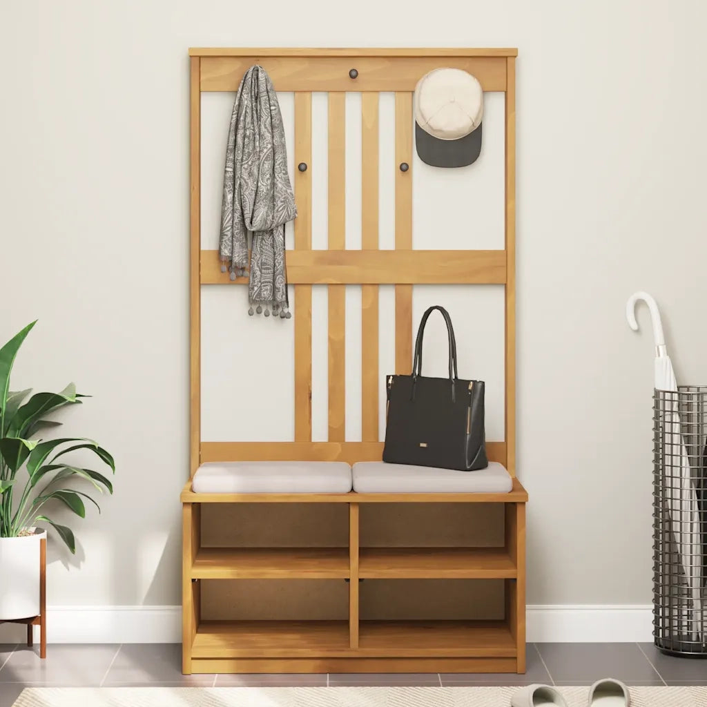 vidaXL Albero da Ingresso SANDNES 87x40x159,5 cm in Legno di Pino