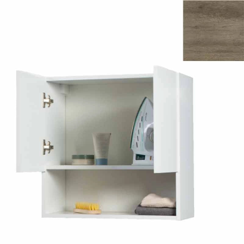 Pensile Bagno Lavanderia con 2 Ante e Vano a Giorno 57,5x27x58 cm in Nobilitato Olmo Naturale