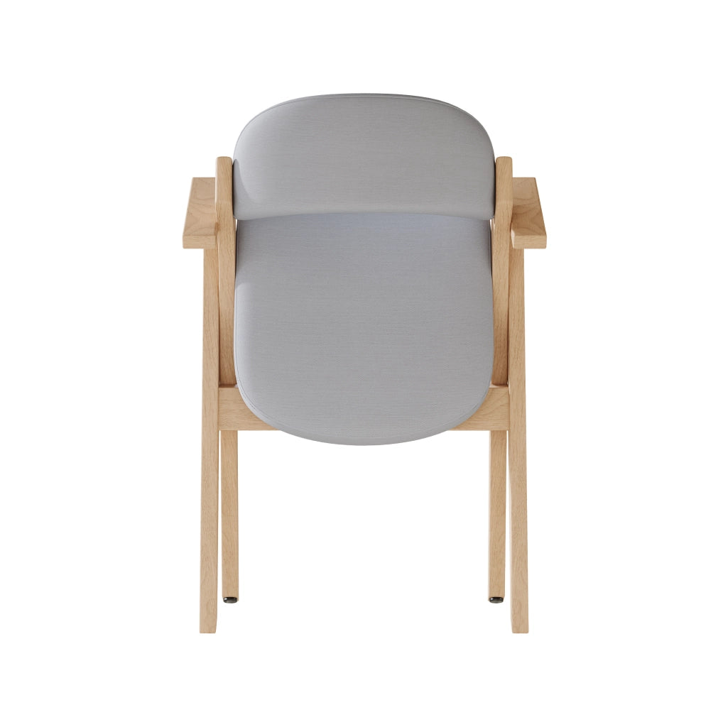 Set di 6 sedie pieghevoli con braccioli in legno e lino grigio