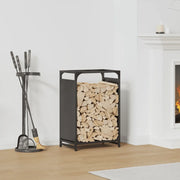 vidaXL Rastrelliera per Legna da Ardere Nera 44x28x65 cm