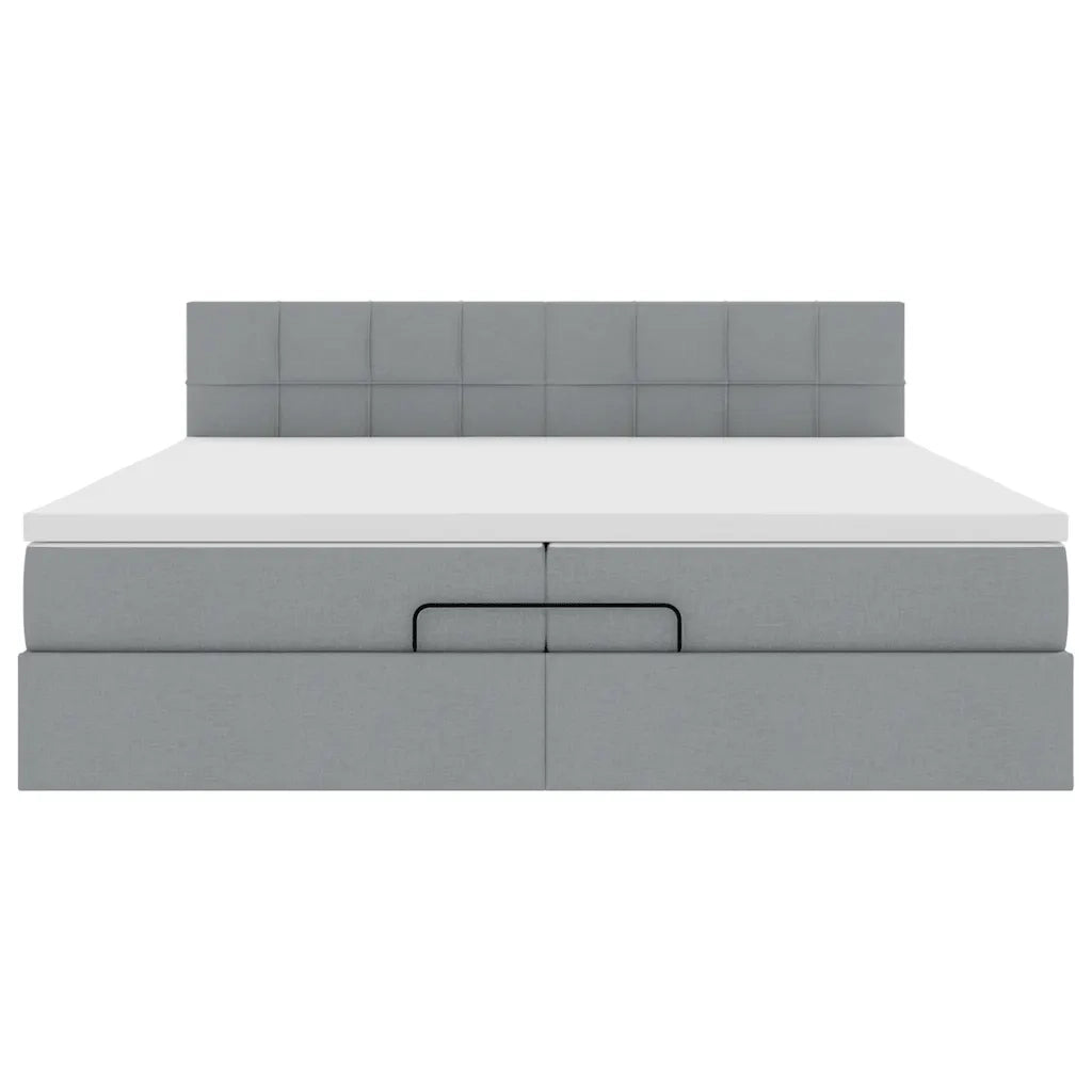 Struttura Letto Pouf con Materasso 200x200 cm in Tessuto