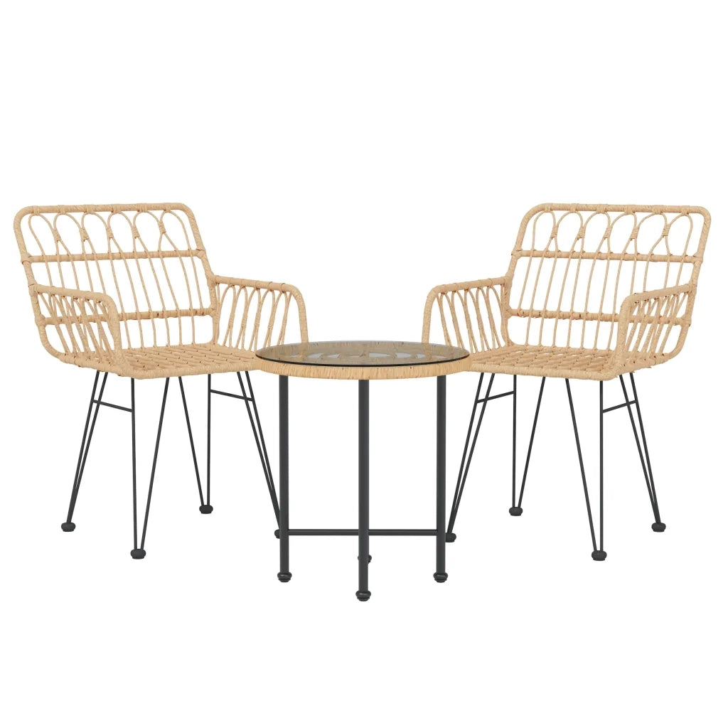 Set da Pranzo da Giardino 3 pz | Set Salotto da Giardino in Polyrattan