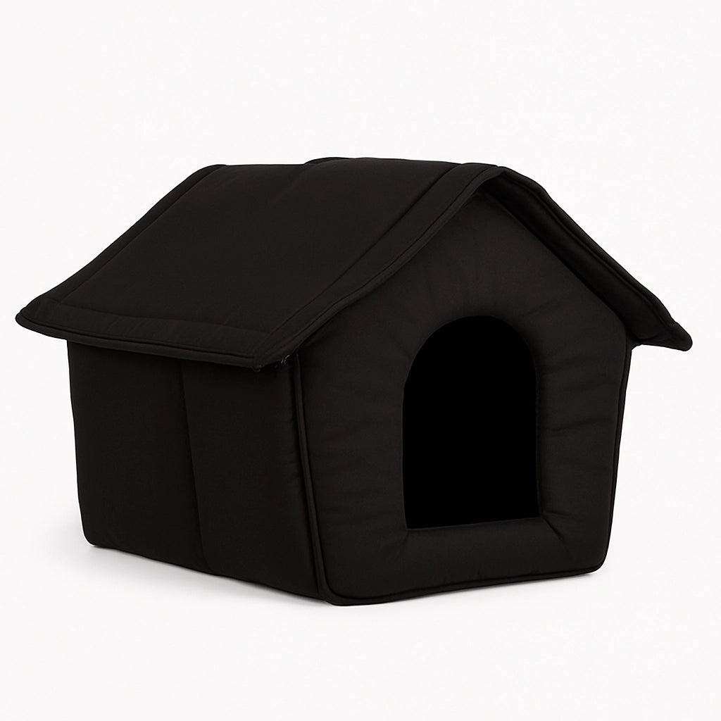 Casetta Pieghevole per Animali Domestici in Tessuto Nero 47x46x40cm Cani e Gatti