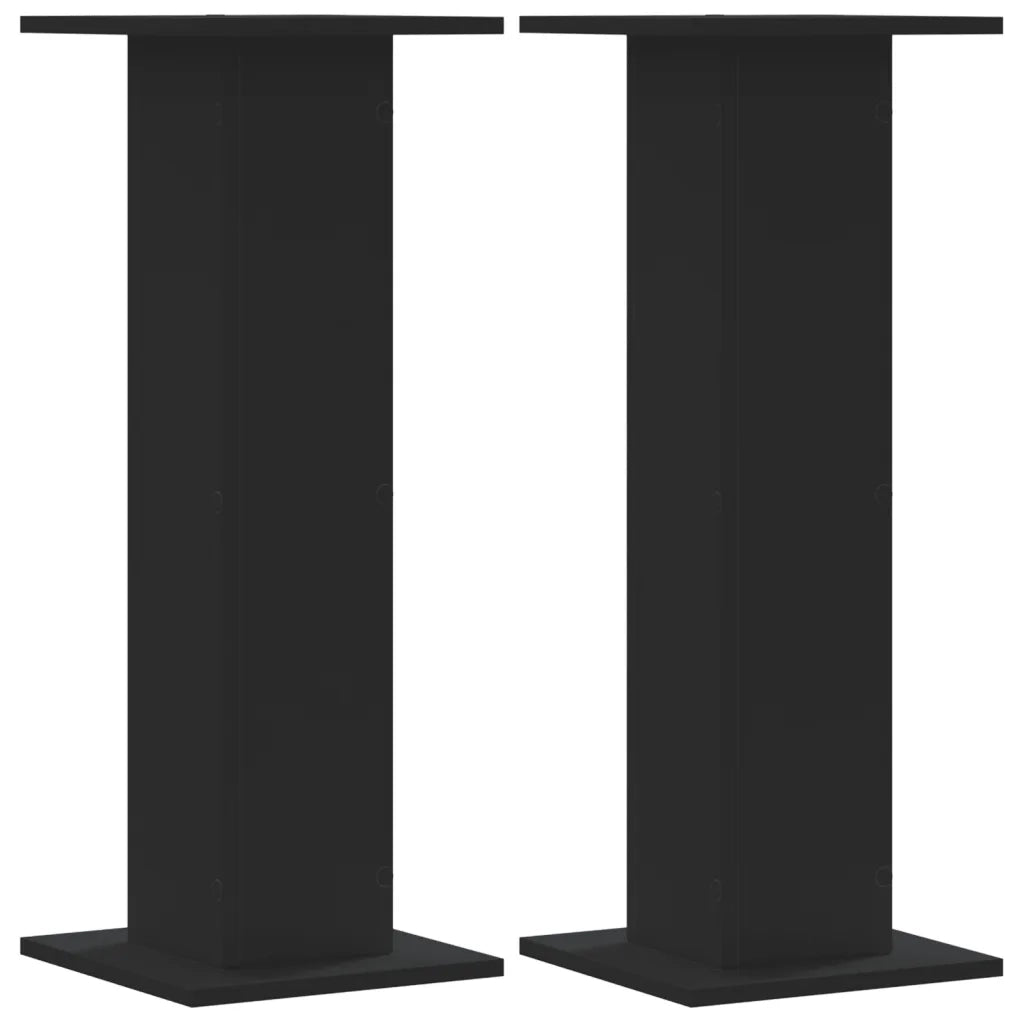 Supporti Altoparlanti 2 pz Neri 30x30x80cm in Legno Multistrato 852664