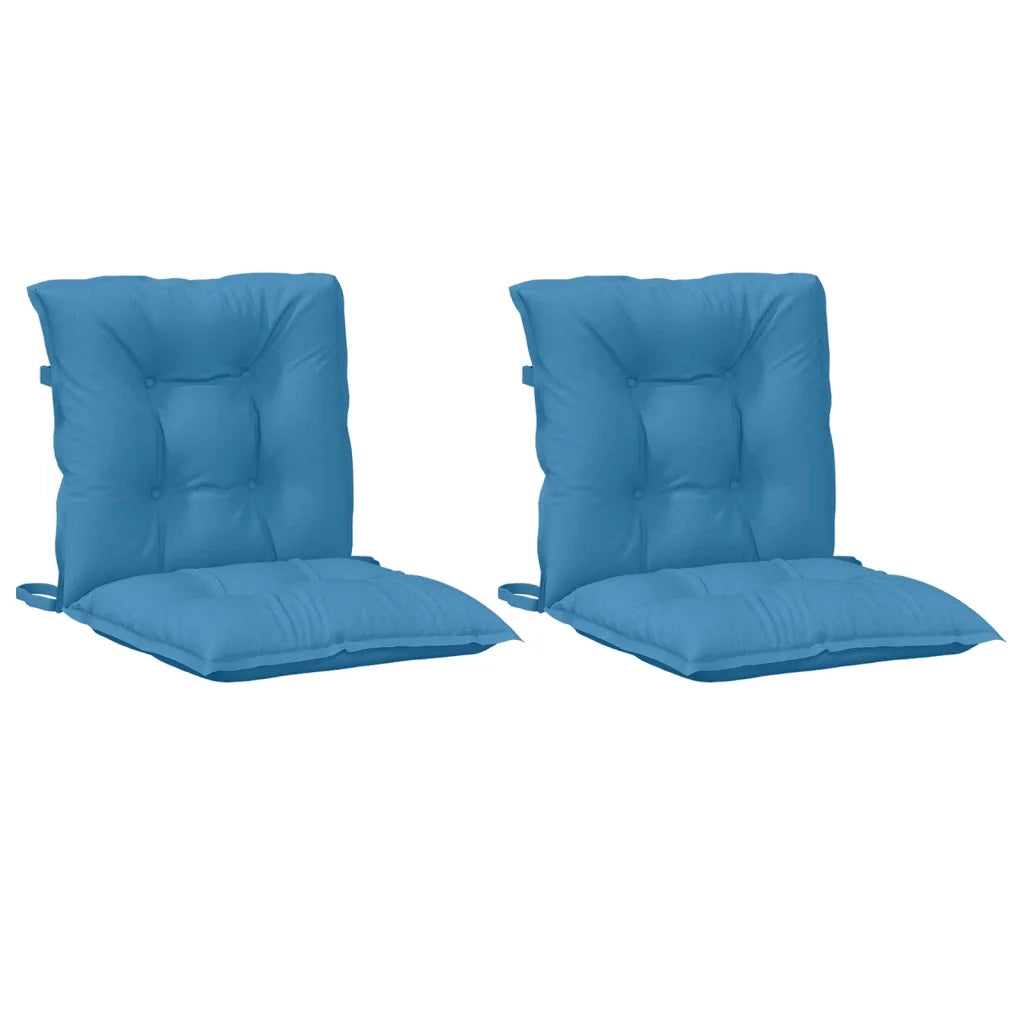 Cuscini Sedia Schiena Bassa 2 pz Blu Mélange 100x50x7 Tessuto 4002391