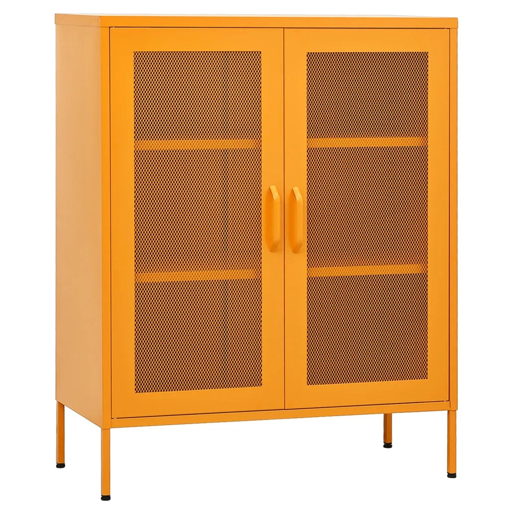 Armadio portaoggetti Giallo Senape 80x35x101,5 cm Acciaio 336173