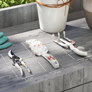 Set da giardinaggio 3 pezzi in alluminio multicolore con cesoie, paletta e rastrello manuale