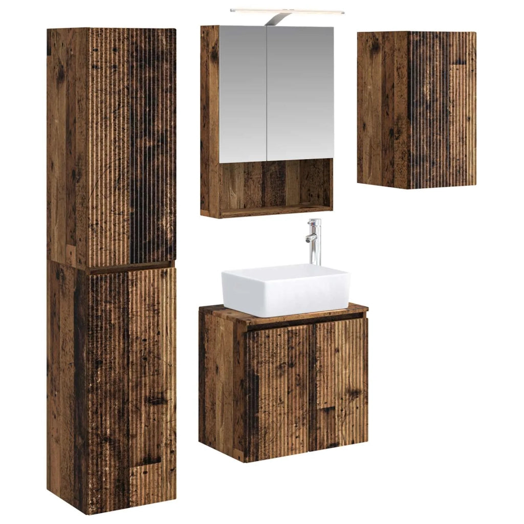 Set di Armadi da Bagno 5 pcs Legno antico 50 x 14,5 x 70 cm 3407325