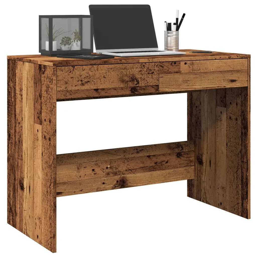Scrivania | Tavolo da Ufficio Legno Antico 101x50x76,5 cm in Legno Multistrato