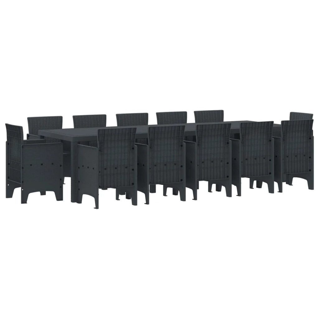 Set da Pranzo per Giardino 13 pcs Antracite Plastica