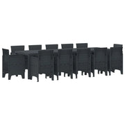 Set da Pranzo per Giardino 13 pcs Antracite Plastica