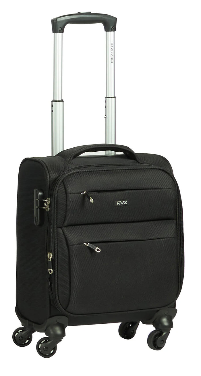 Trolley Valigia Bagaglio a Mano Morbida in Poliestere 4 Ruote  Ravizzoni Singapore Nero