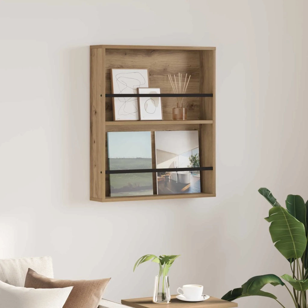 Scaffale per riviste Rovere artigianale 60 x 12 x 70 cm 890838