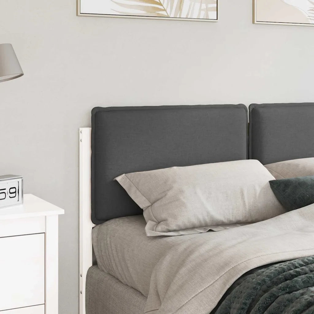 Testiera imbottita Bianco e grigio chiaro 120 cm Pino massello 880027