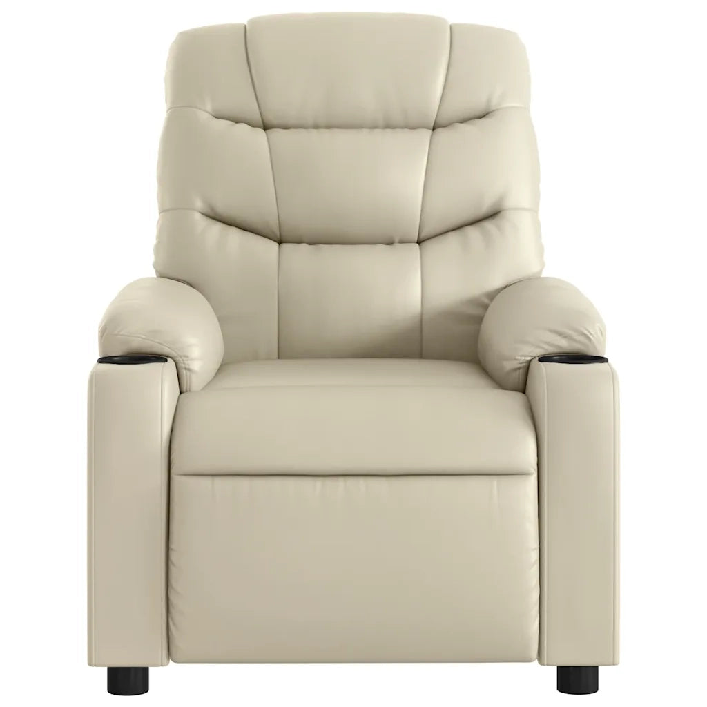 Divano Sedia-Poltrona Reclinabile Elettrica Crema in Similpelle 892830