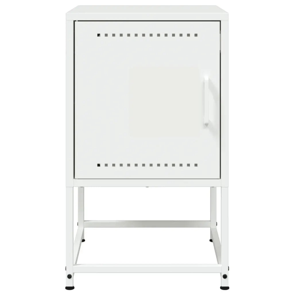 Set di 2 Comodini | Armadio da Notte | Mobiletto da notte Bianchi 36x39x60,5 cm in Acciaio