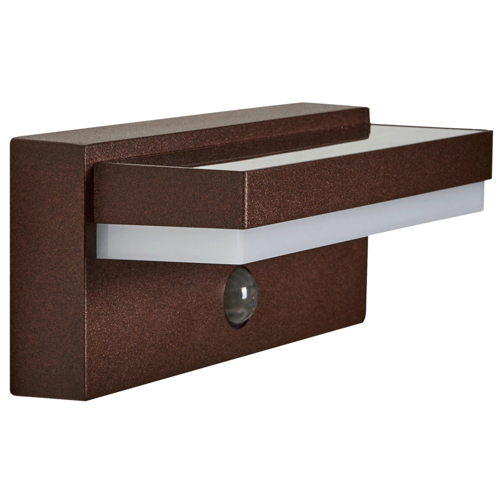 Applique da Esterno a LED in Alluminio Marrone con Sensore di Movimento e Cavo USB Luce d'Accento IP54 Design Moderno