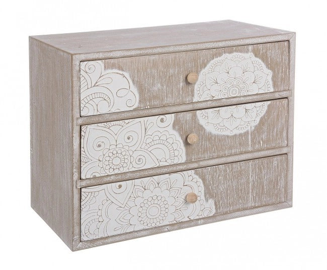 Cassettiera Legno Tortora Boho da Interno - RAFAEL