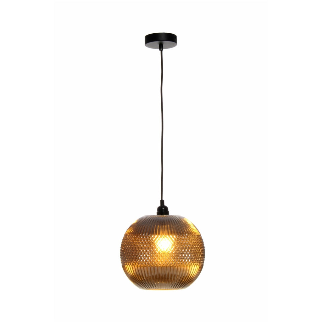 Lampada a sospensione Neptun in vetro lavorato grigio e argento