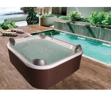Mini piscina idromassaggio da esterno rettangolare airpool e idro, cromoterapia, radio 210x170x80cm Sicorage Tesym