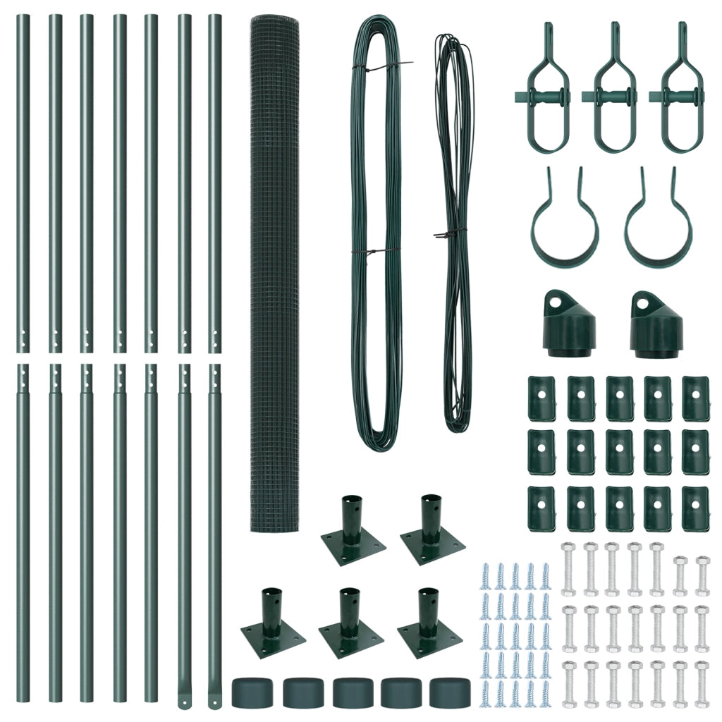 Set di Pali per Recinzione Verde Set di 2 Verde
