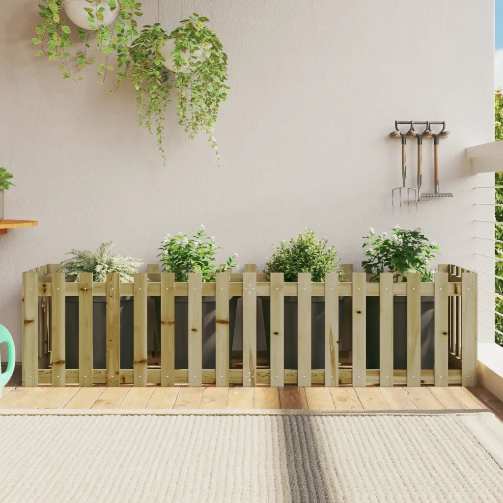 Fioriera da Giardino Recinzione 200x50x50cm Pino Impregnatocod mxl 83698