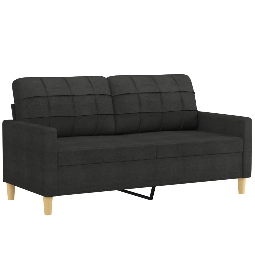Set Divani 3 pz con Cuscini Nero in Tessuto 3201302