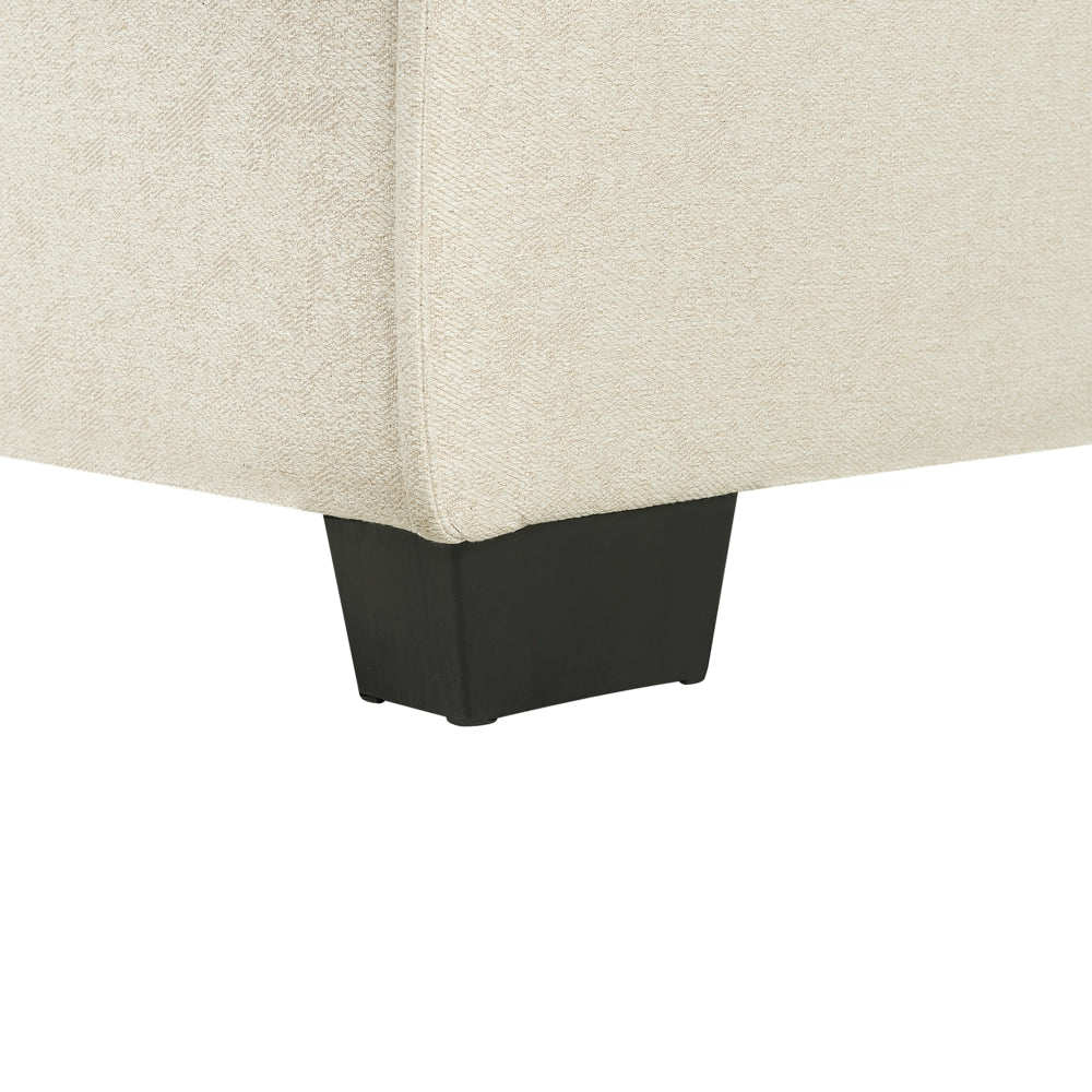 Divano letto ad angolo Letto a L a 3 posti con rivestimento in tessuto beige