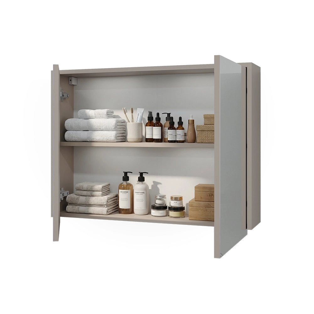 Vicco Specchio contenitore bagno Cachemire 80 x 60 cm con 2 scomparti chiusi