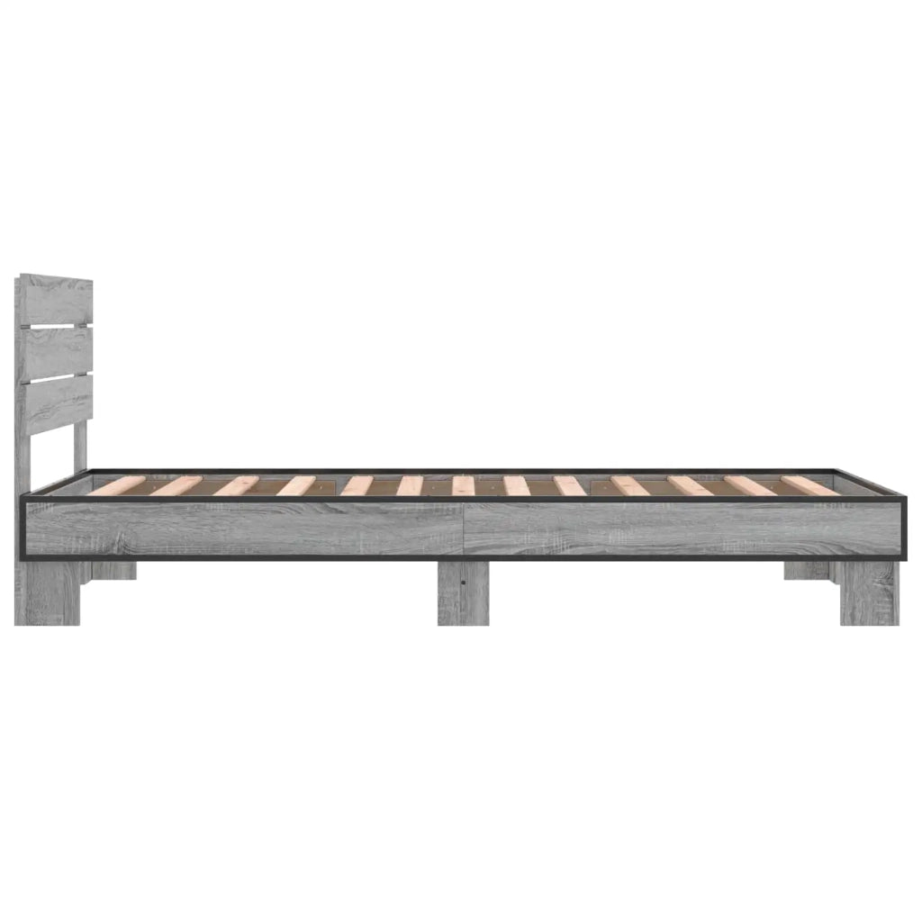 Struttura letto con testata Sonoma grigio 80 x 200 cm