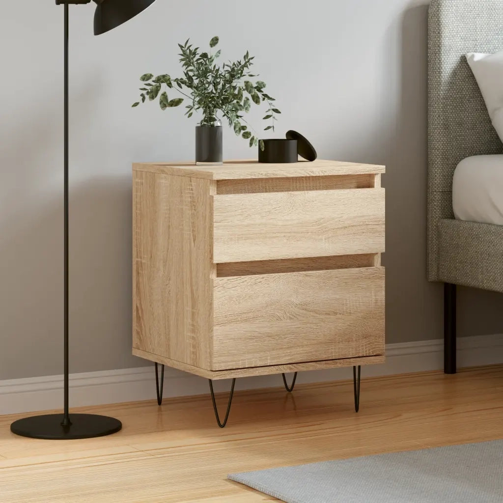 Comodino Rovere Sonoma 40x35x50 cm in Legno Multistrato 830674