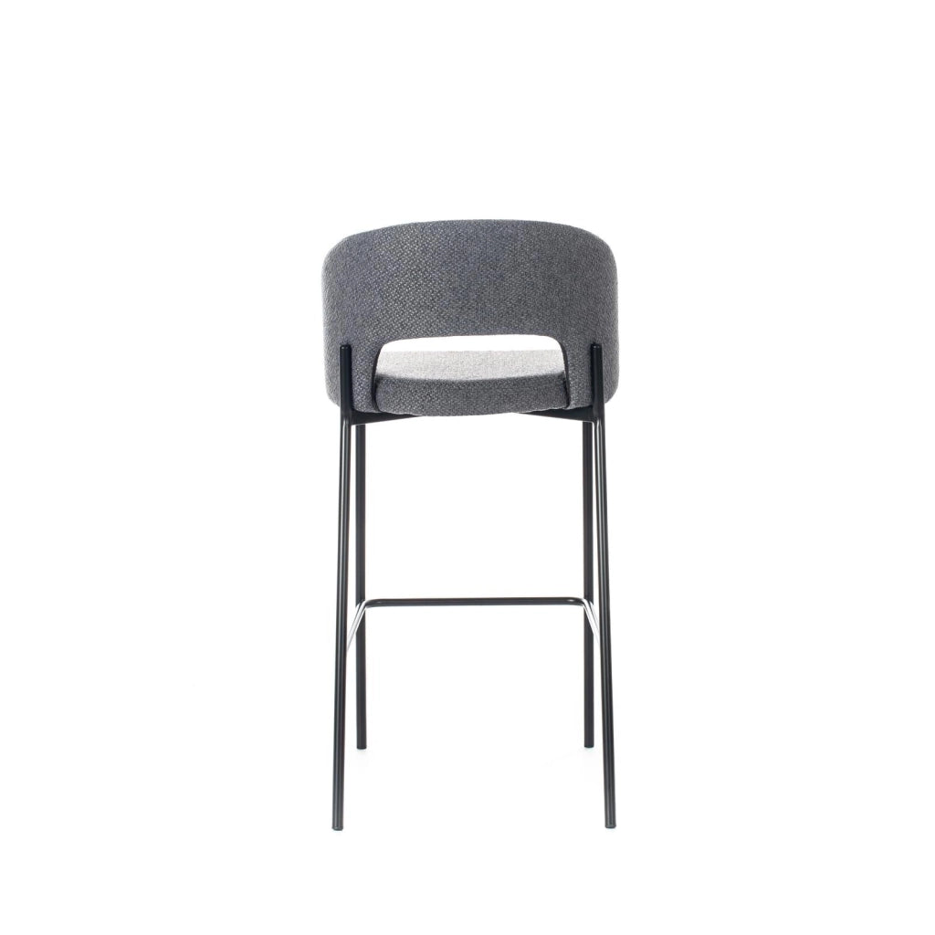Set 2 Sgabelli 52x50x89 cm in Tessuto Greta Grigio