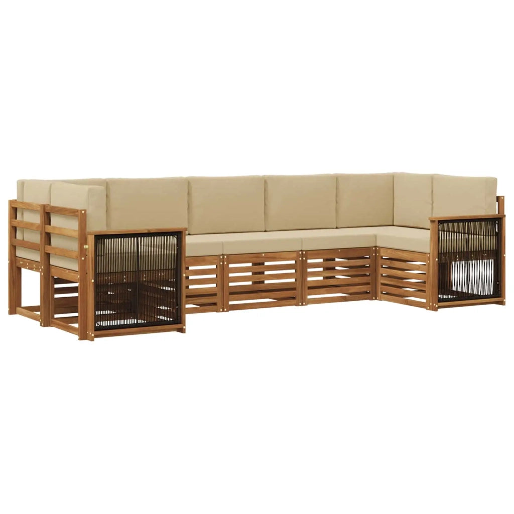 Set di divani da esterno 6 pz Naturale 3384804