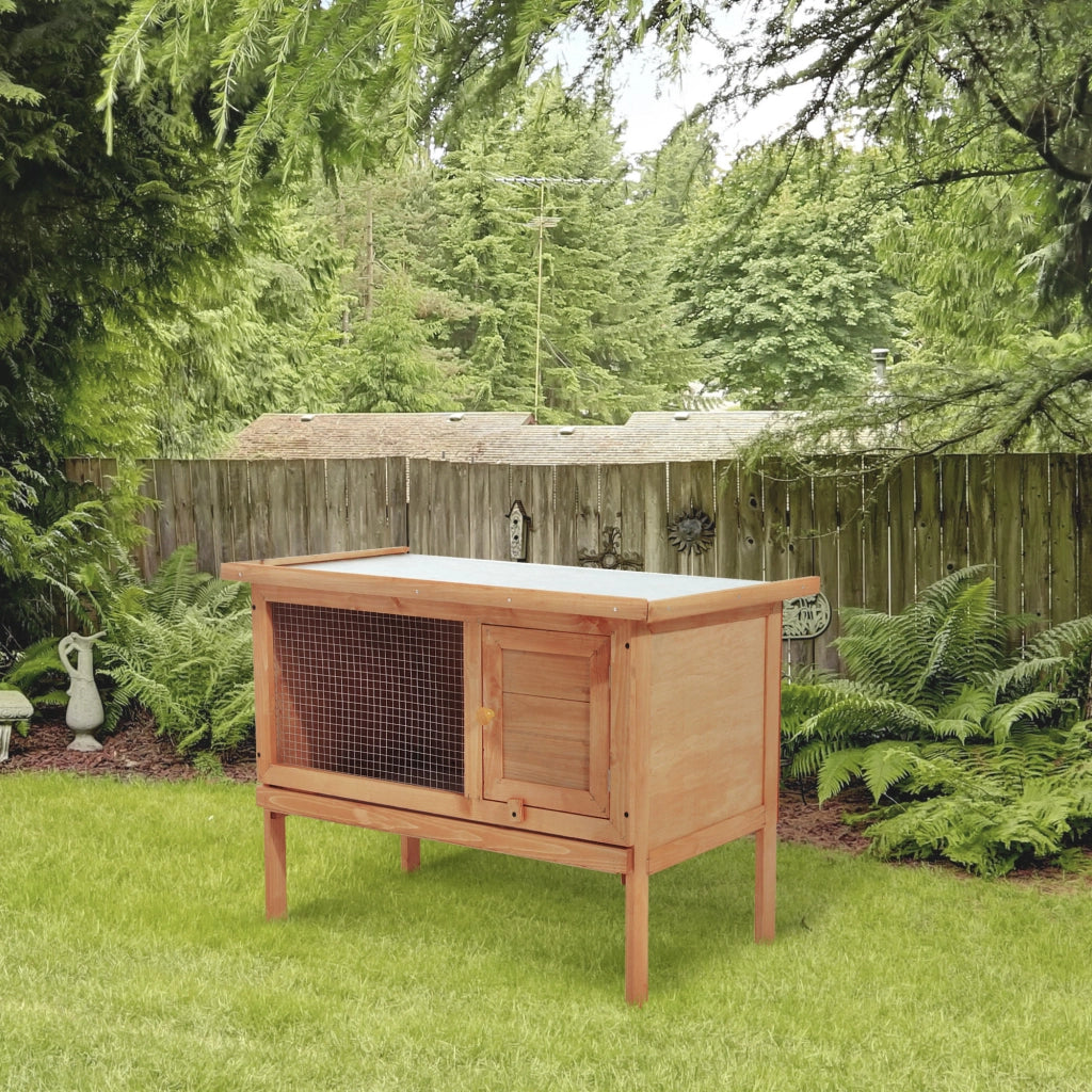 Casa per conigli esterno grande con vassoio estraibile ¨C zephmum ¨C legno 90x45x65cm