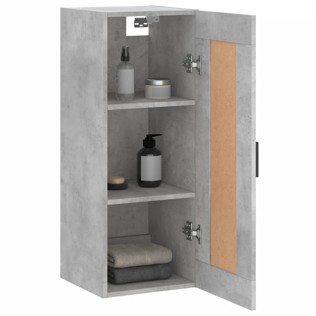 Armadietto a Muro | Mobile a Parete Grigio Cemento 34,5x34x90 cm Legno Multistrato
