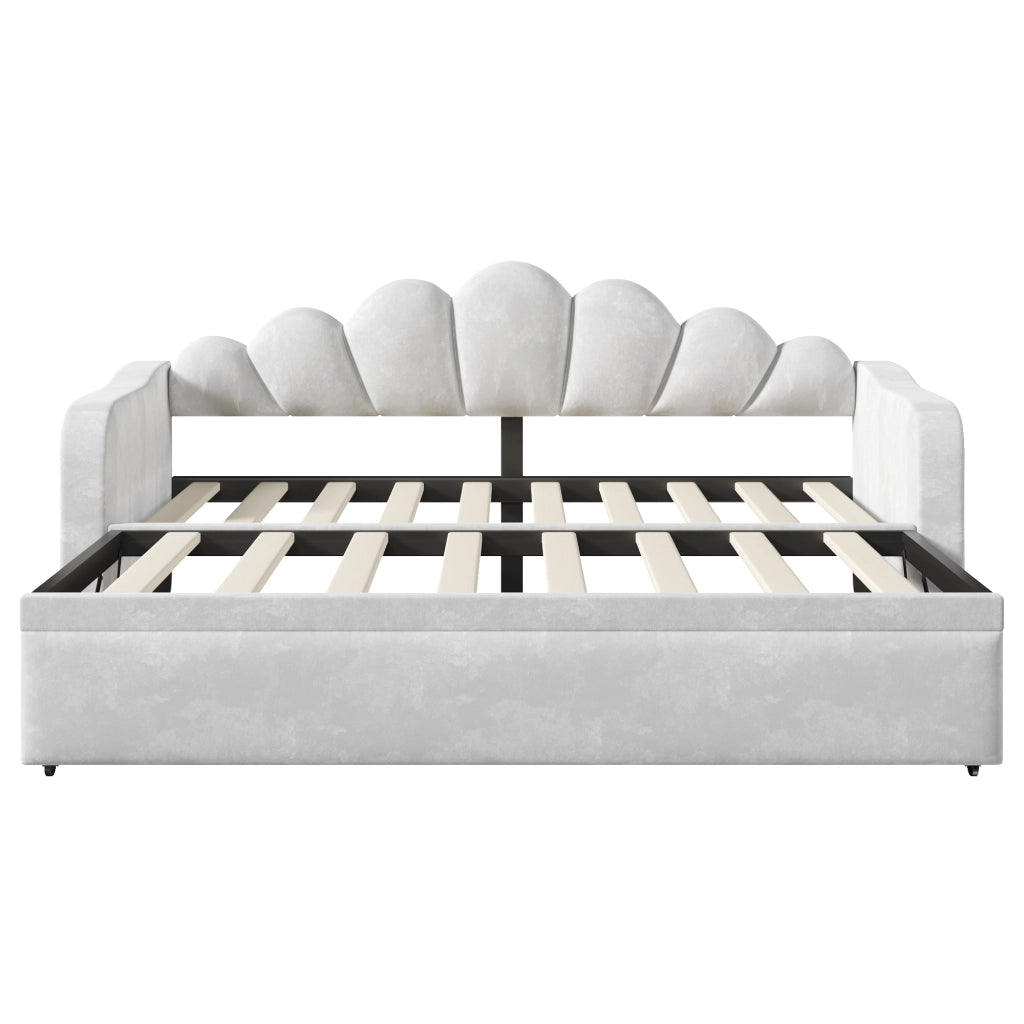 Letto Imbottito Estraibile con LED ¨C MINIMAL ¨C Grigio 90x200