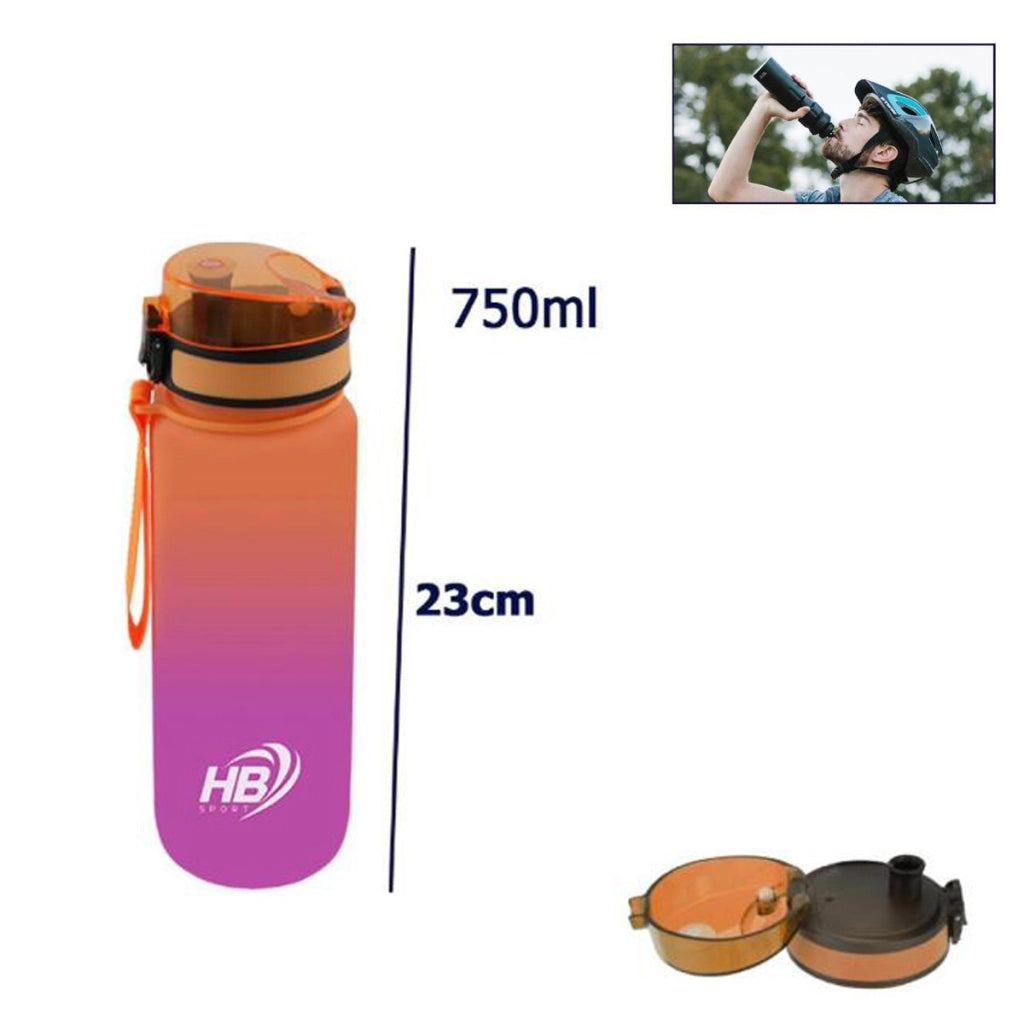 BORRACCIA SPORTIVA TRASPARENTE BOTTIGLIA PORTATILE 750ML SPORT FITNESS