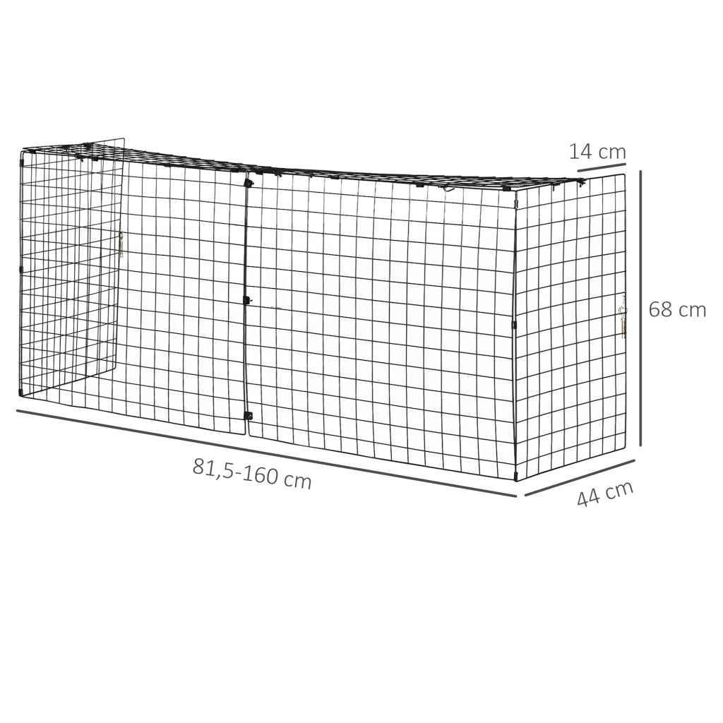 Parafuoco per Camino Regolabile 81,5-160x44x68 cm Nero ¨C Zephmum ¨C Nero Metallo