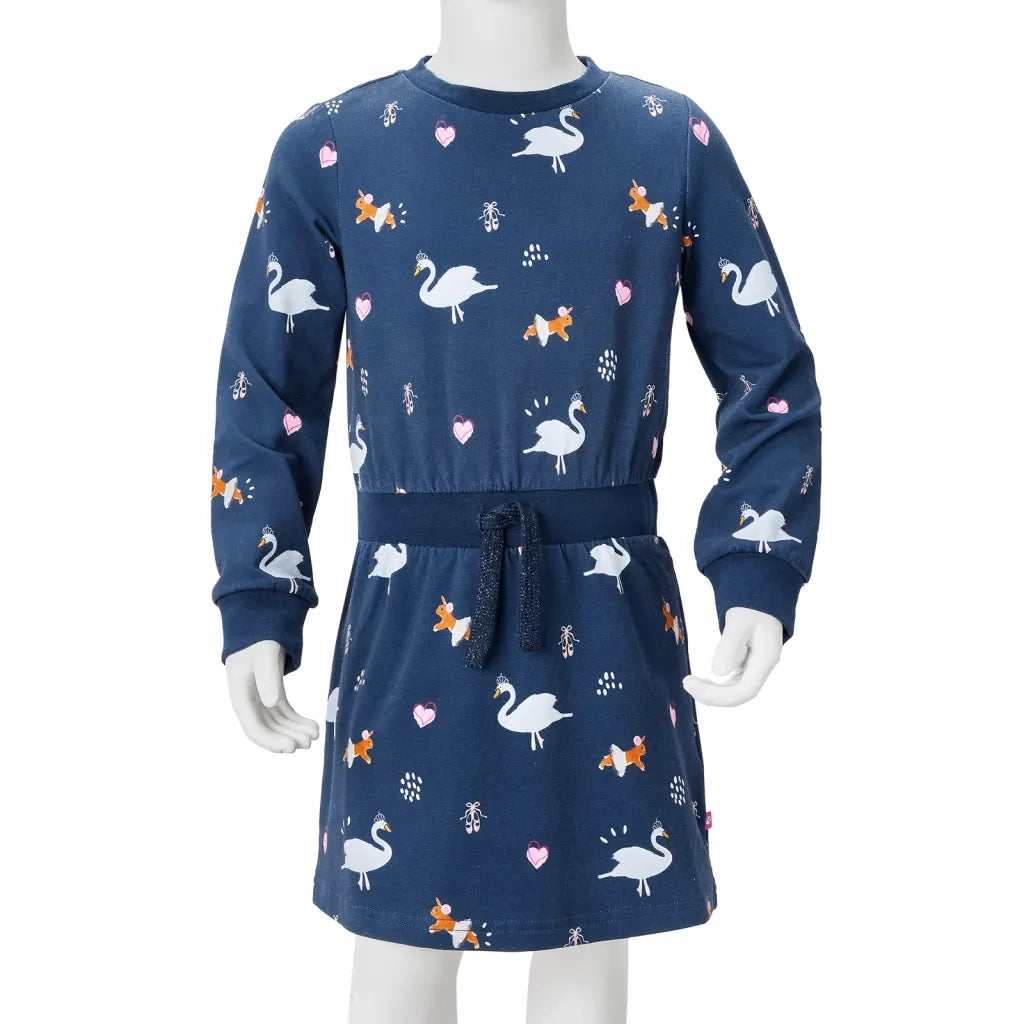 Abito da Bambina a Maniche Lunghe Blu Marino 140 CFW5103196