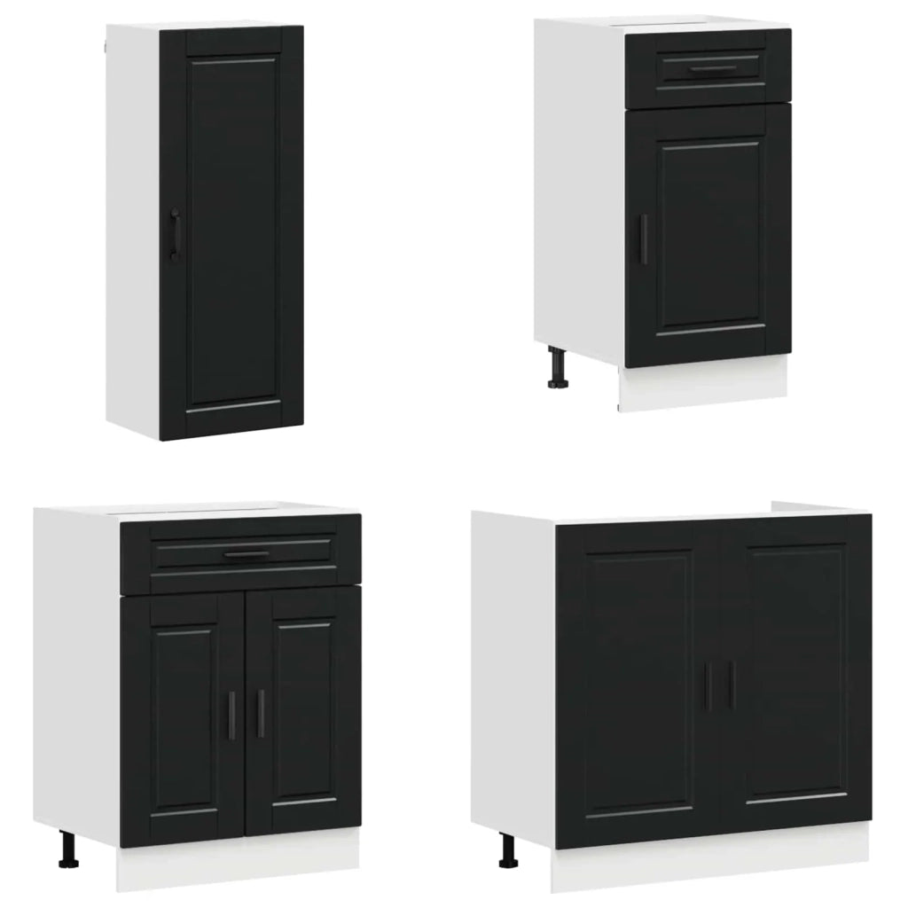 Unità Cucina PORTO 8 pcs Nero Legno ingegnerizzato 3438164