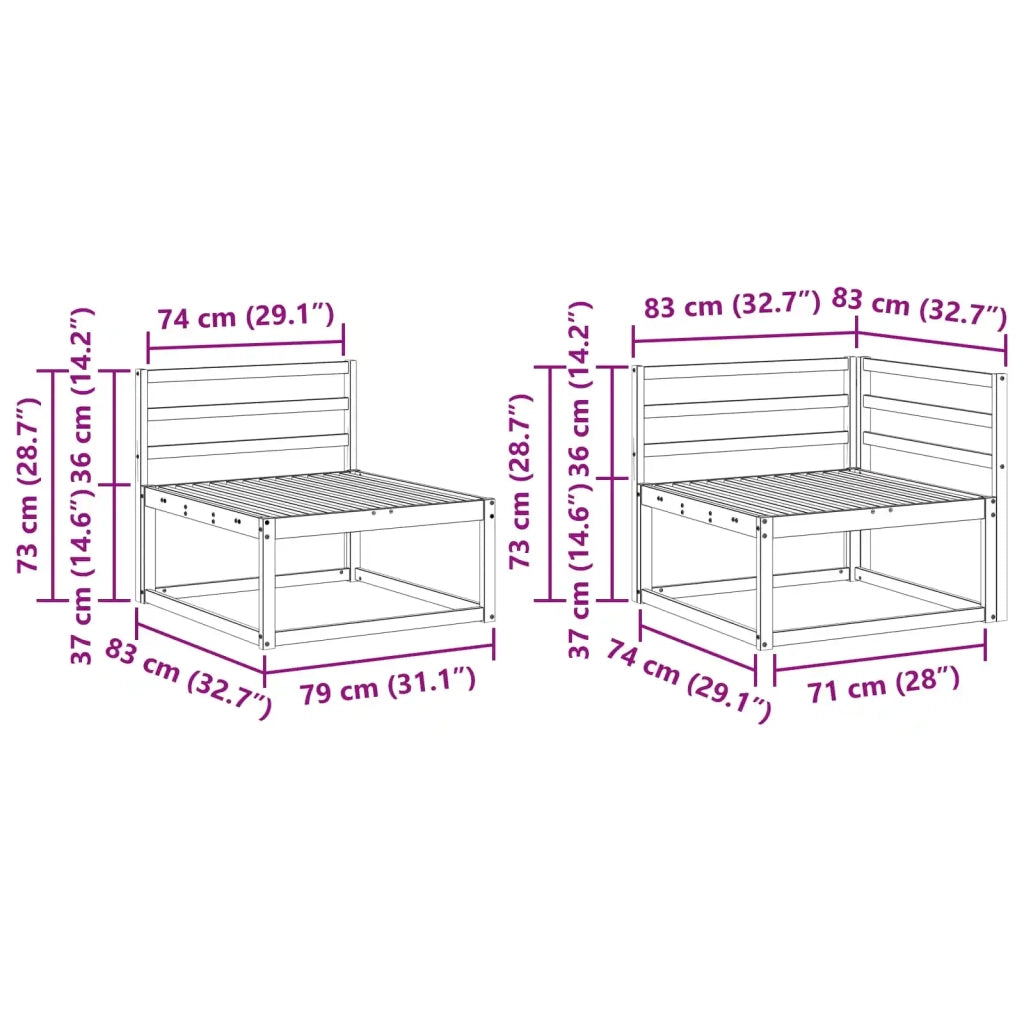 Set di divani da esterno 4 pcs Naturale 3367497