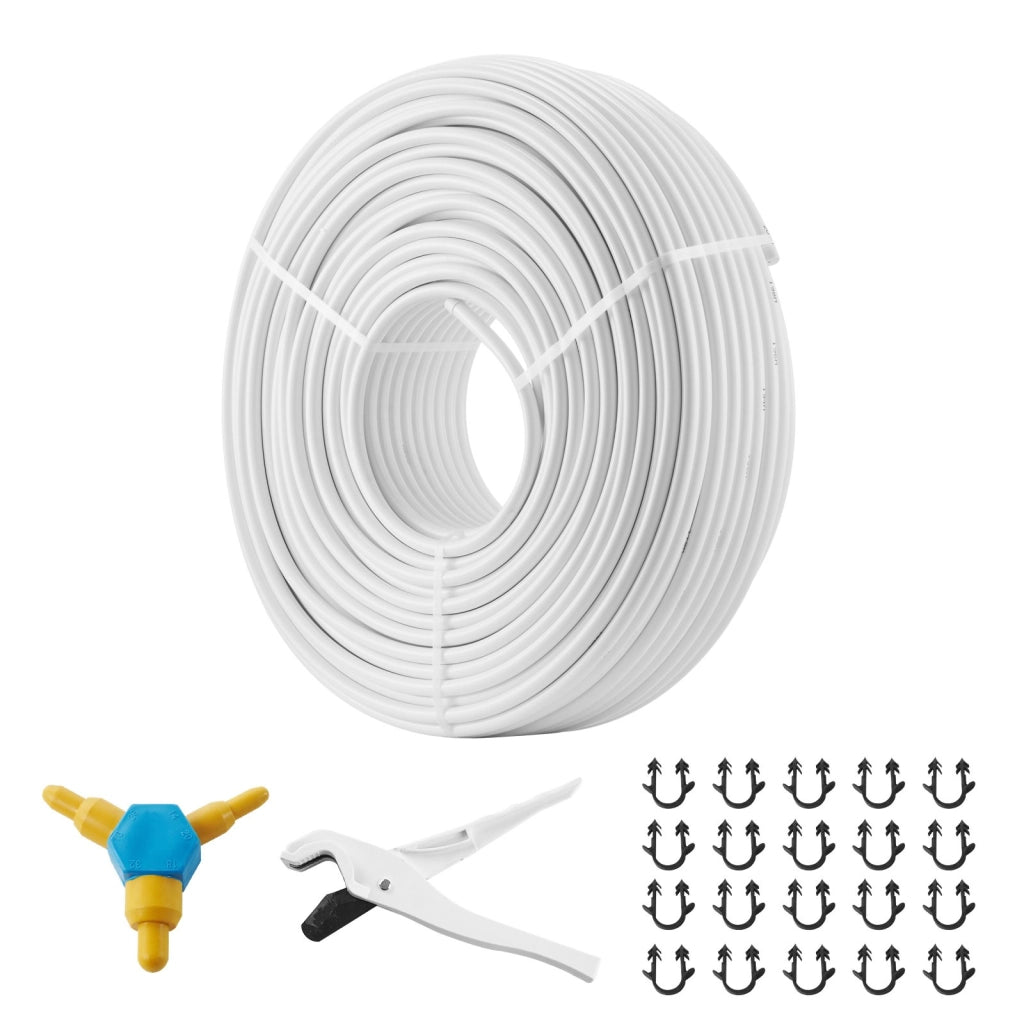 Tubo PEX-AL-PEX per Riscaldamento a Pavimento 200m Φ16mm Spessore 2mm P49-1-200, Tubo Composito Flessibile Bianco Resistente per Casa e Bricolage